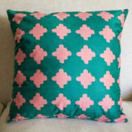 Almohadón Pana Pampa Verde + Rosa 50 x 50